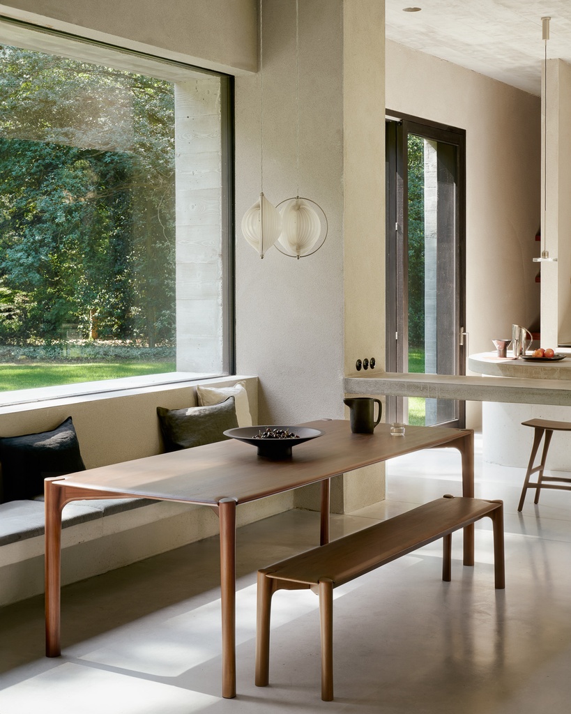Table de repas 160cm Teck Brun PI