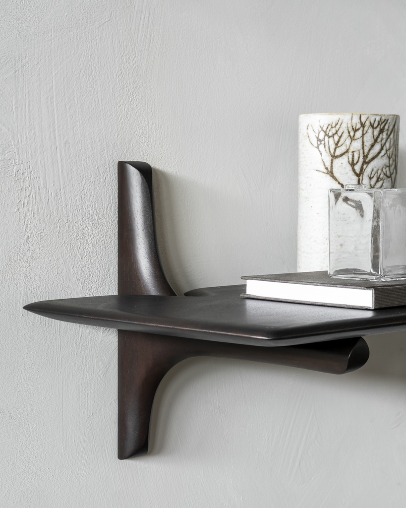 Etagère murale 100x35x28cm Acajou Brun foncé PI