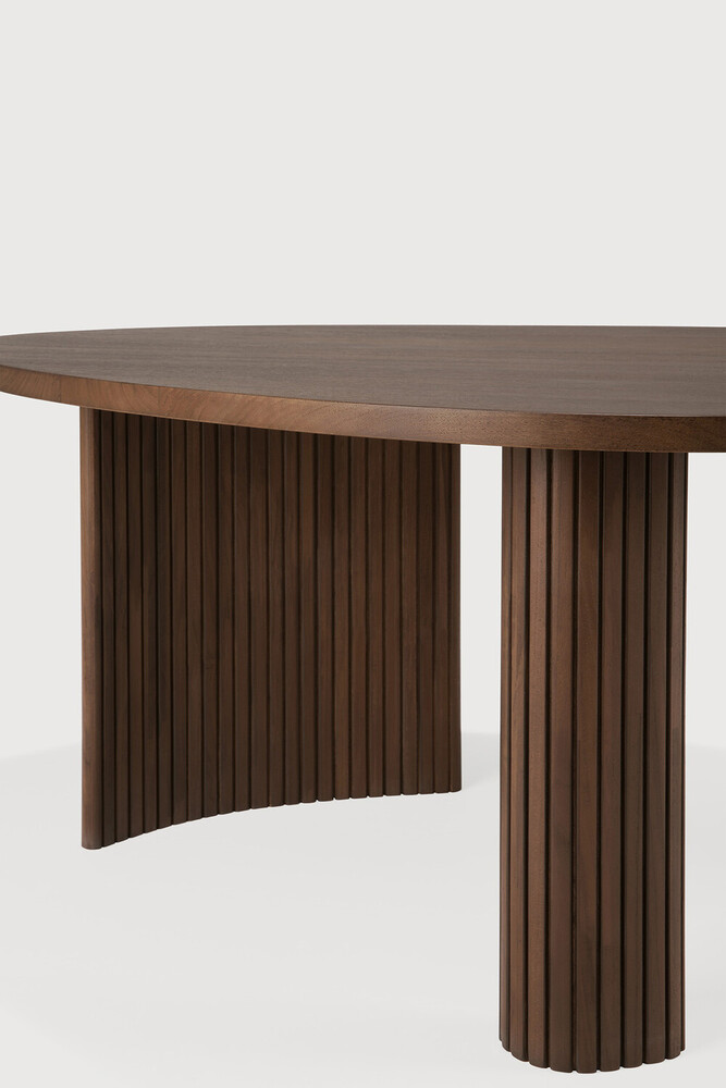 Table 126x74x40cm Teck Brun Boomerang
