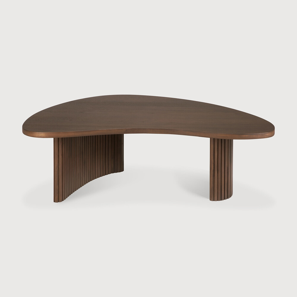 Table 90x61x29cm Teck Brun Boomerang