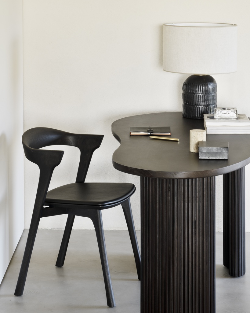 Chaise Chêne brun cuir marron Bok