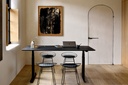 Bureau 160x80cm Plateau chêne noir/pieds noir EU Bok