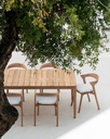 Chaise de jardin Teck / coussin Off White Bok
