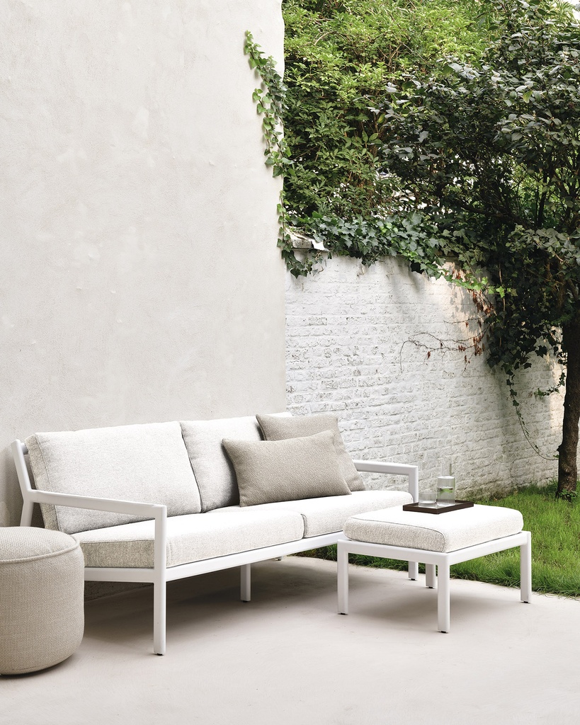 Canapé 2 places Aluminium blanc / coussin Off White Jack