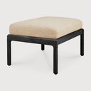 Repose-pieds de jardin Teck noir / coussin Natural Jack