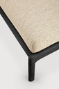 Repose-pieds de jardin Teck noir / coussin Natural Jack