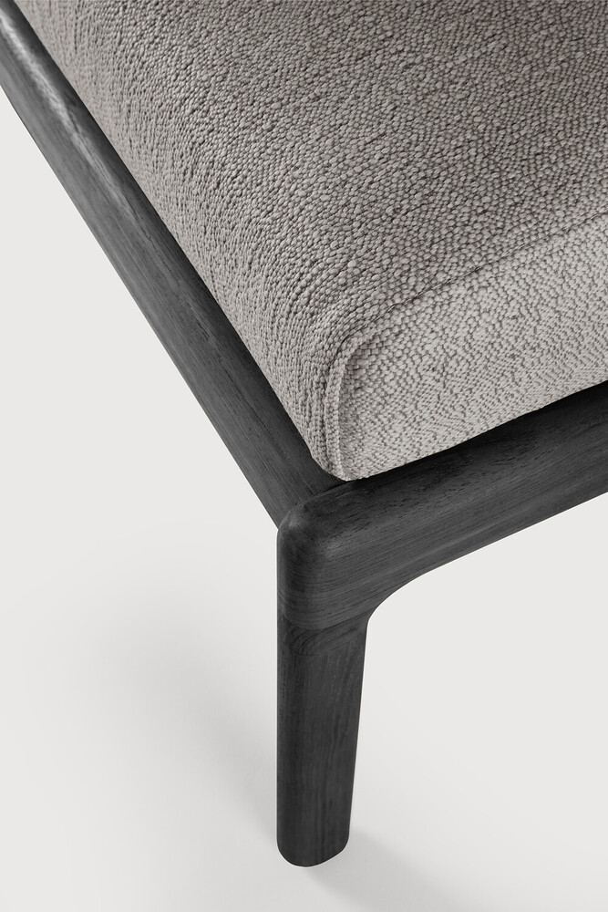 Repose-pieds de jardin Teck noir / coussin Mocha Jack