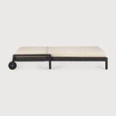 Chaise longue de jardin Teck noir / coussin fin Natural Jack