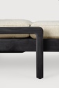 Chaise longue de jardin Teck noir / coussin fin Natural Jack