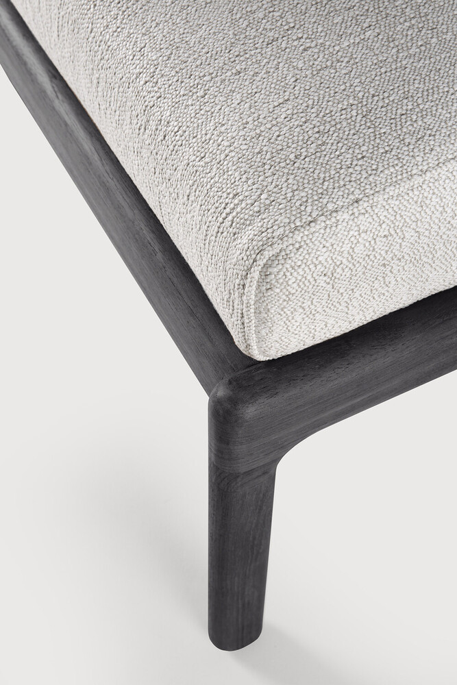 Repose-pieds de jardin Teck noir / coussin Off White Jack