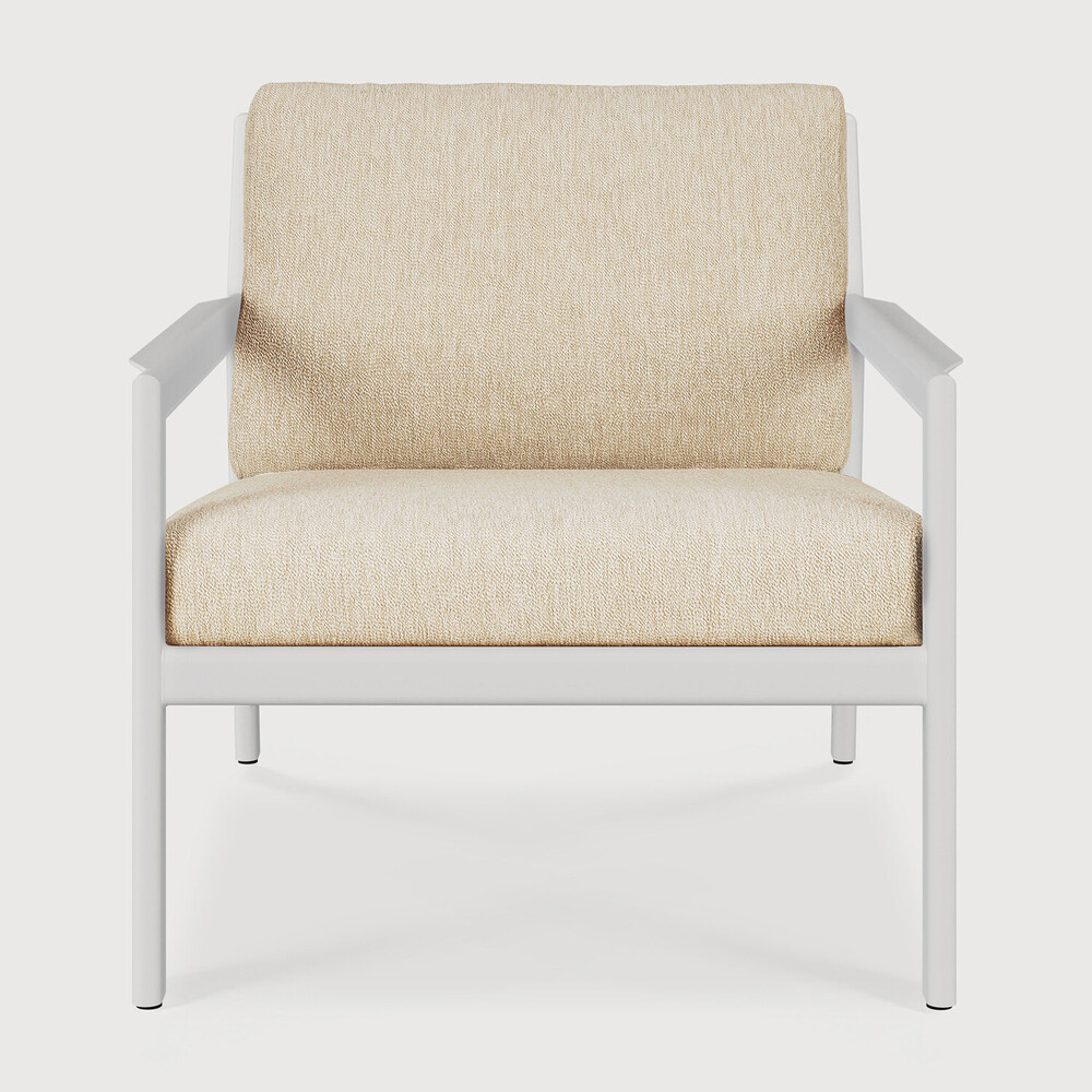 Fauteuil de jardin 1 place Aluminium blanc  / coussin Natural Jack