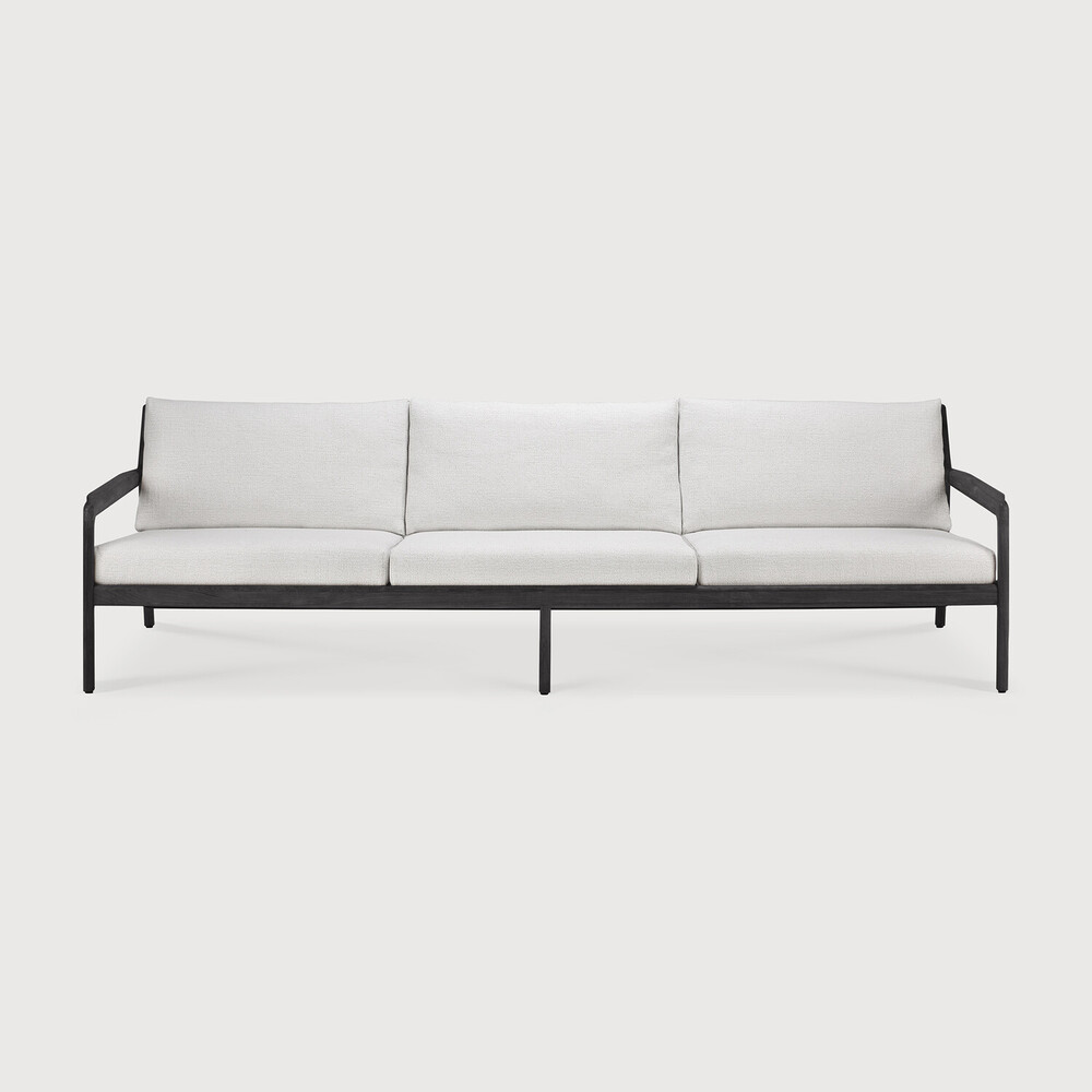 Canapé 3 places Teck noir / coussin Off White Jack