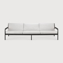 Canapé 3 places Teck noir / coussin Off White Jack