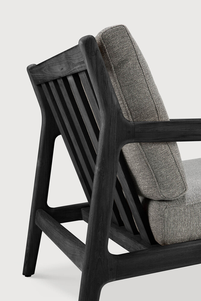 Fauteuil de jardin 1 place Teck noir / coussin Mocha Jack