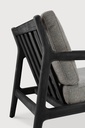 Fauteuil de jardin 1 place Teck noir / coussin Mocha Jack
