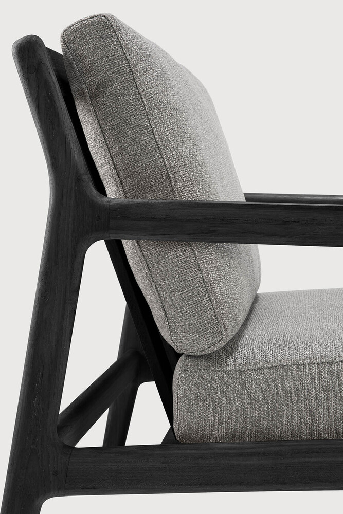 Fauteuil de jardin 1 place Teck noir / coussin Mocha Jack