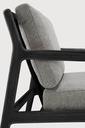 Fauteuil de jardin 1 place Teck noir / coussin Mocha Jack