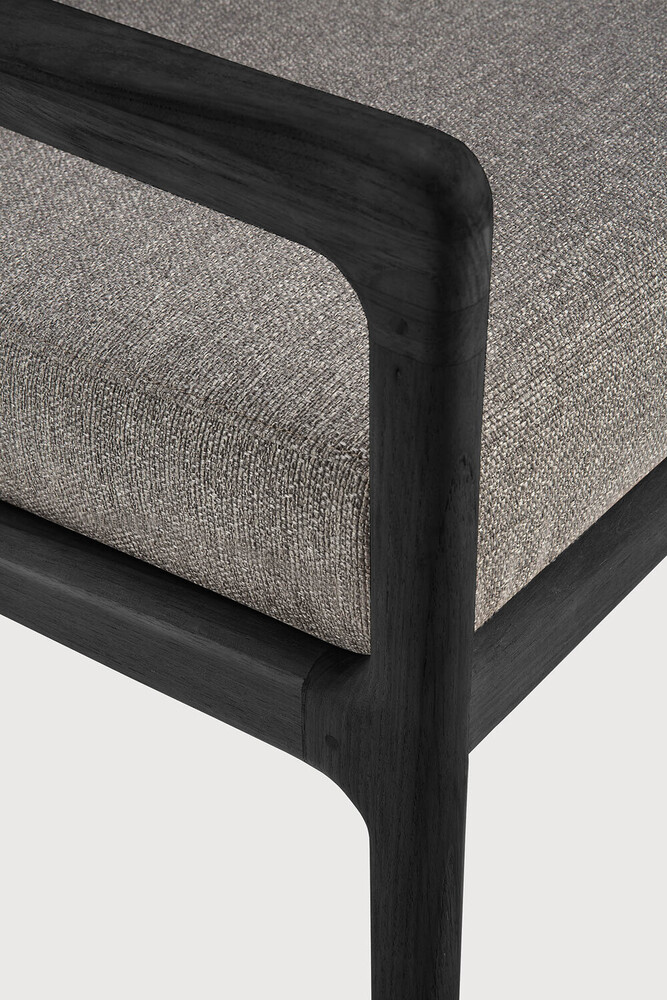 Fauteuil de jardin 1 place Teck noir / coussin Mocha Jack