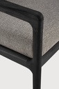 Fauteuil de jardin 1 place Teck noir / coussin Mocha Jack