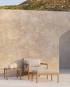 Repose-pieds de jardin Teck  / coussin Natural Jack