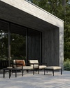 Fauteuil de jardin 1 place Teck noir / coussin Natural Jack