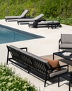 Chaise longue de jardin Teck noir / pas de coussin Jack