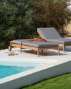 Chaise longue de jardin Teck / coussin Mocha Jack