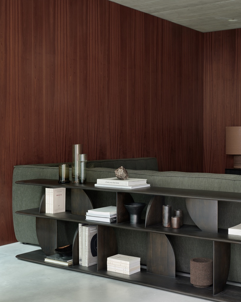 Console Teck Brun foncé Geometric