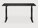 Bureau 160x80cm Plateau chêne noir/pieds noir EU Bok