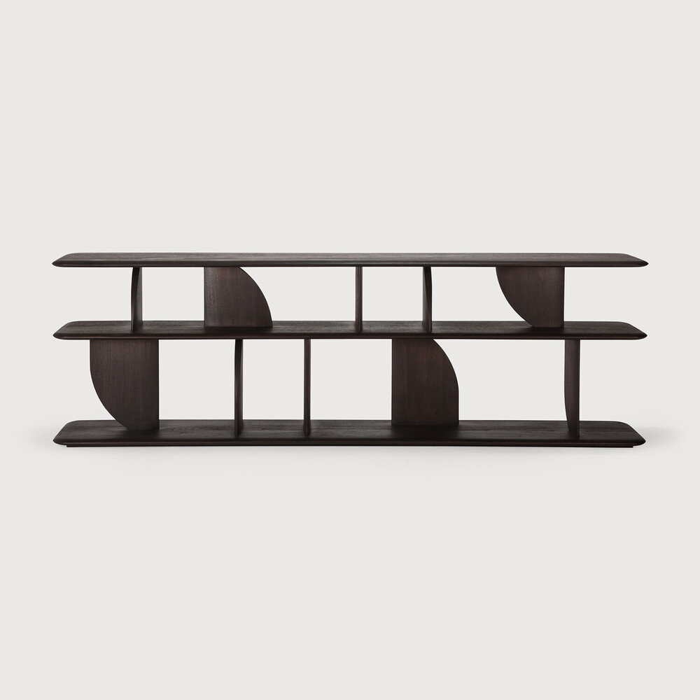 Console Teck Brun foncé Geometric