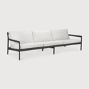 Canapé 3 places Teck noir / coussin Off White Jack