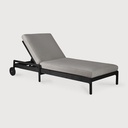 Chaise longue de jardin Teck noir / coussin Mocha Jack
