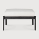 Repose-pieds de jardin Teck noir / coussin Off White Jack
