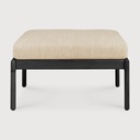 Repose-pieds de jardin Teck noir / coussin Natural Jack