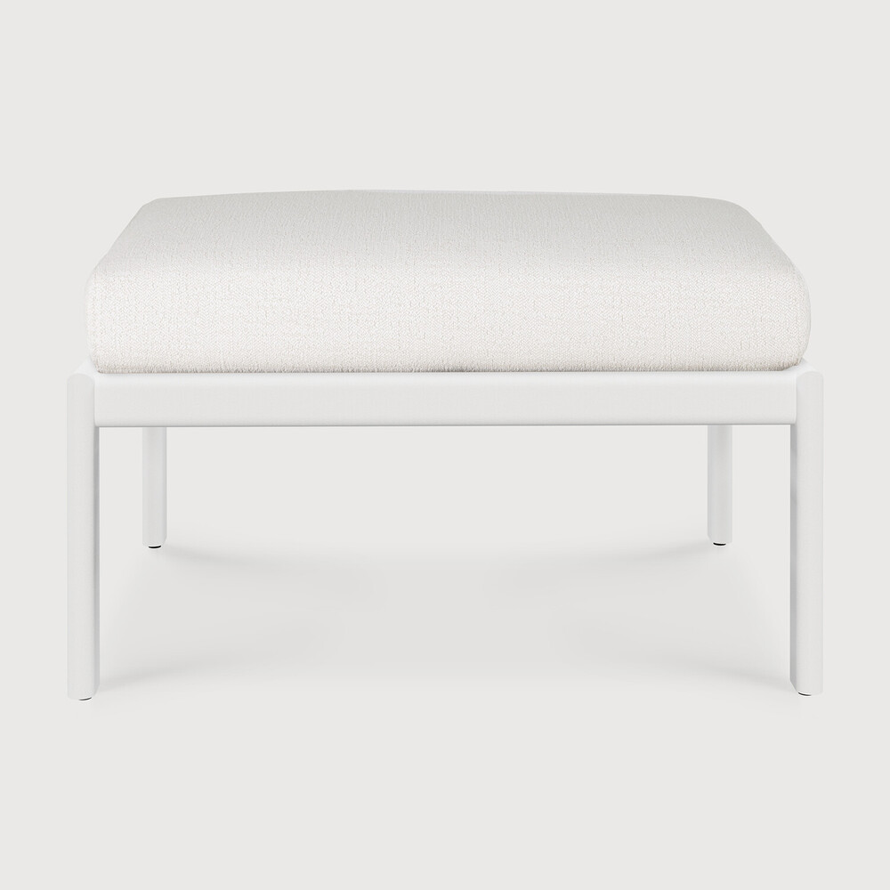 Repose-pieds de jardin Aluminium blanc / coussin Off White Jack