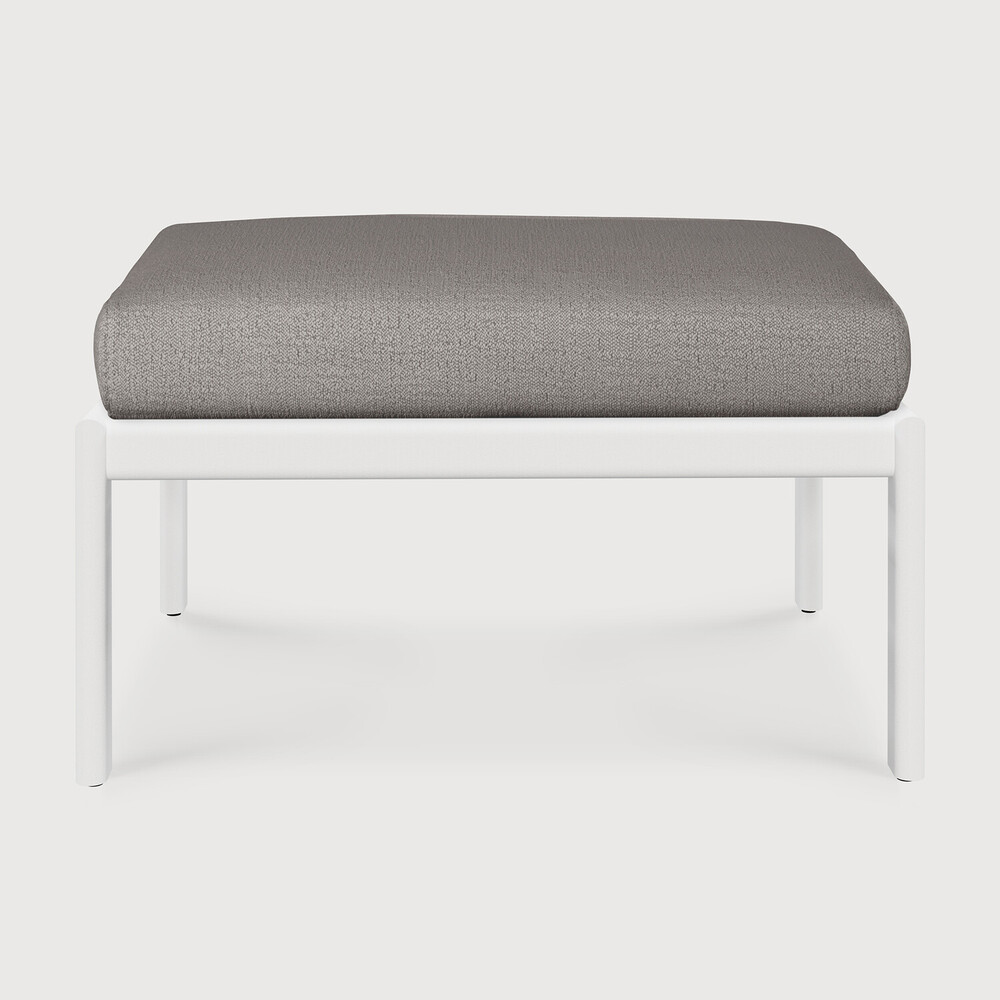 Repose-pieds de jardin Aluminium blanc / coussin Mocha Jack