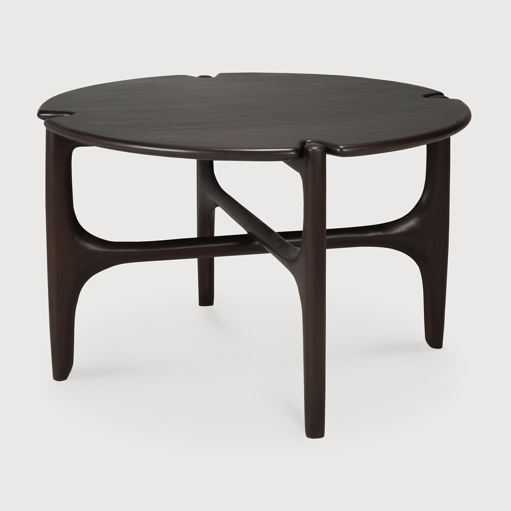 Table basse ronde 65x65x41cm Acajou Brun foncé PI
