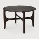 Table basse ronde 65x65x41cm Acajou Brun foncé PI