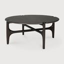 Table basse ronde 80x80x35cm Acajou Brun foncé PI