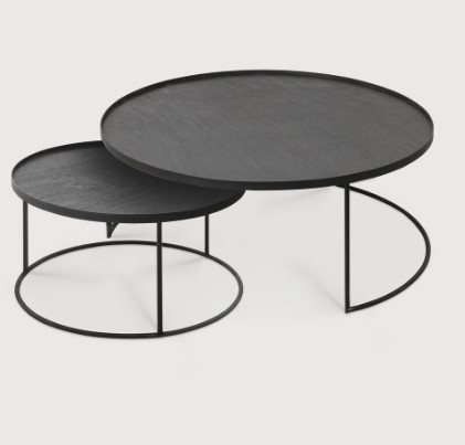 Set de tables basses à plateaux Rond large/extra large Tray
