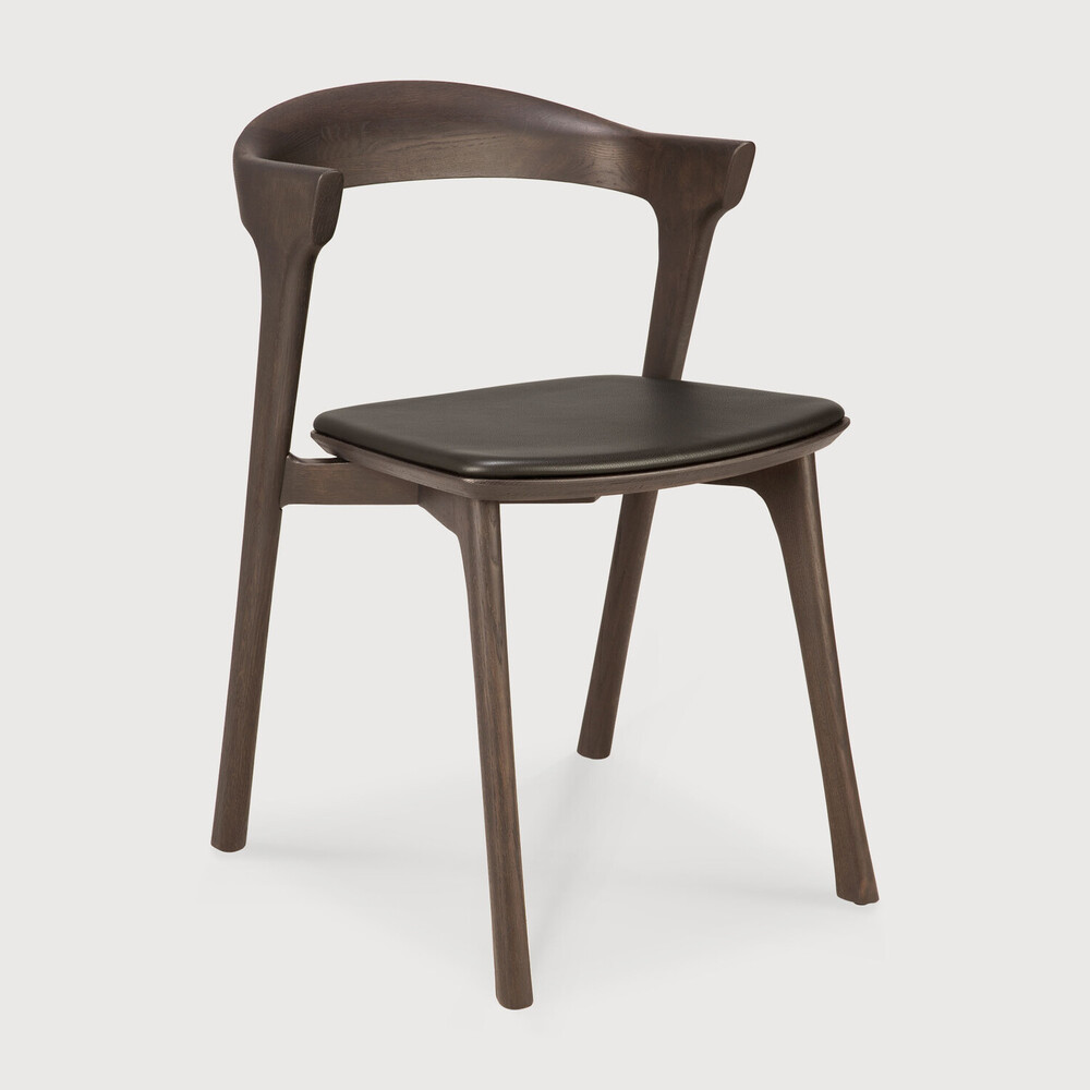 [51551] Chaise Chêne brun cuir marron Bok