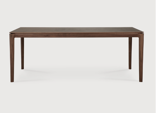 [10690] Table 200x95cm Teck brun Bok