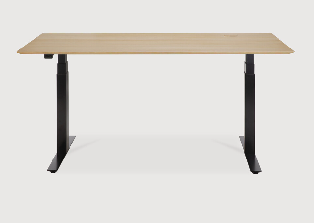 [26106] Bureau 160x80cm Plateau chêne/pieds noir EU Bok