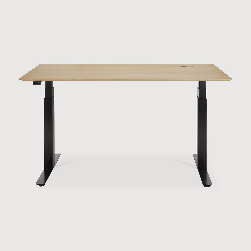 [26105] Bureau 140x70cm Plateau chêne/pieds noir EU Bok