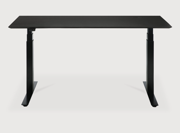 [26166] Bureau 160x80cm Plateau chêne noir/pieds noir EU Bok