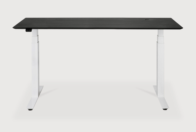 [26168] Bureau 160x80cm Plateau chêne noir/pieds blanc EU Bok