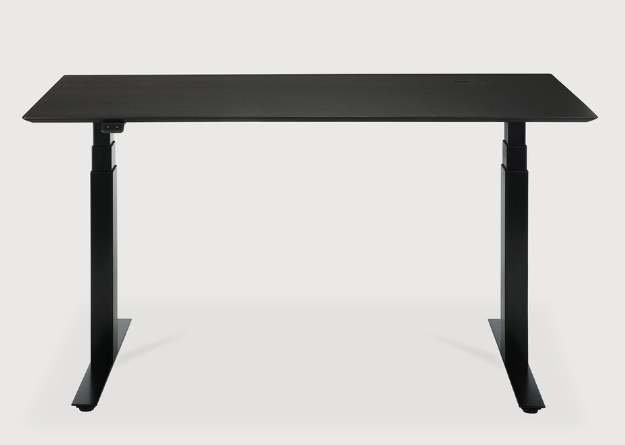 [26165] Bureau 140x70cm Plateau chêne noir/pieds noir EU Bok