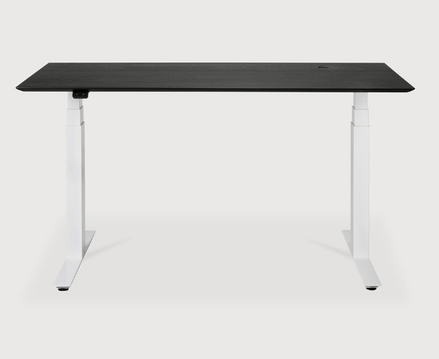 [26167] Bureau 140x70cm Plateau chêne noir/pieds blanc EU Bok