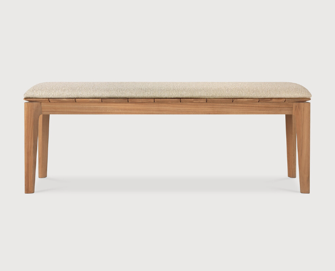 [10383] Banc de jardin 137cm Teck / coussin Natural Bok