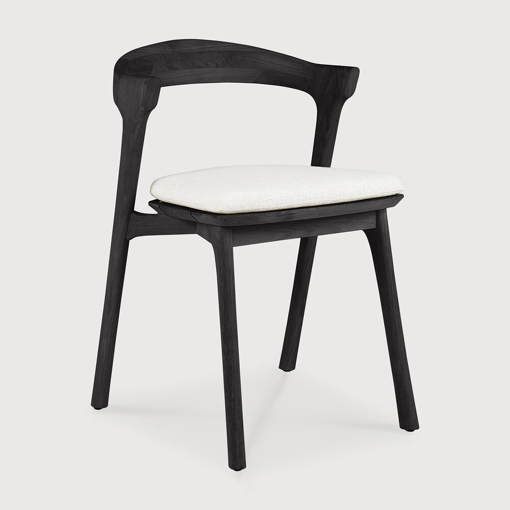 [10361] Chaise de jardin Teck noir / coussin Off White Bok